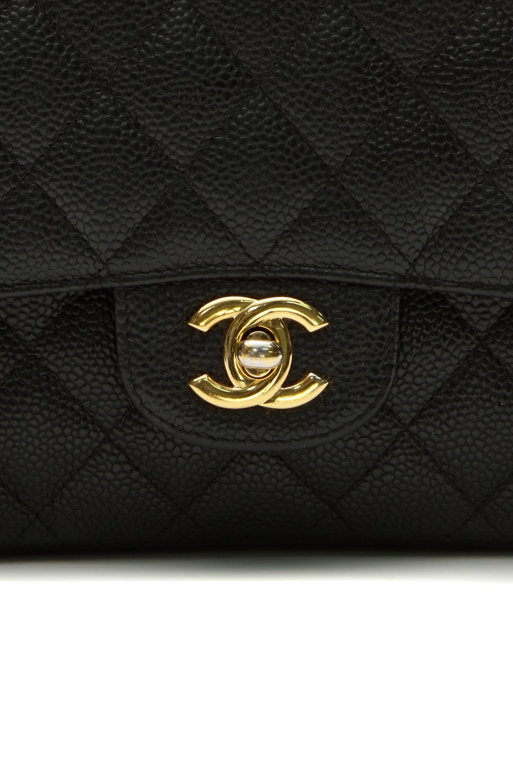 Classic Medium Double Flap Bag - Black Caviar