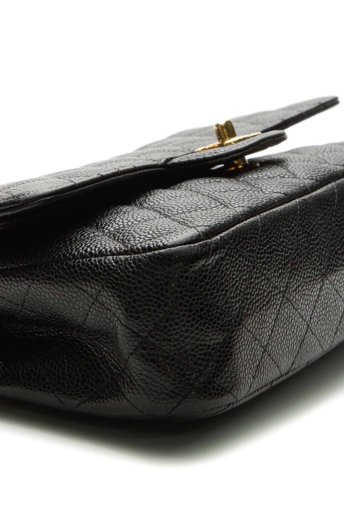 Classic Medium Double Flap Bag - Black Caviar