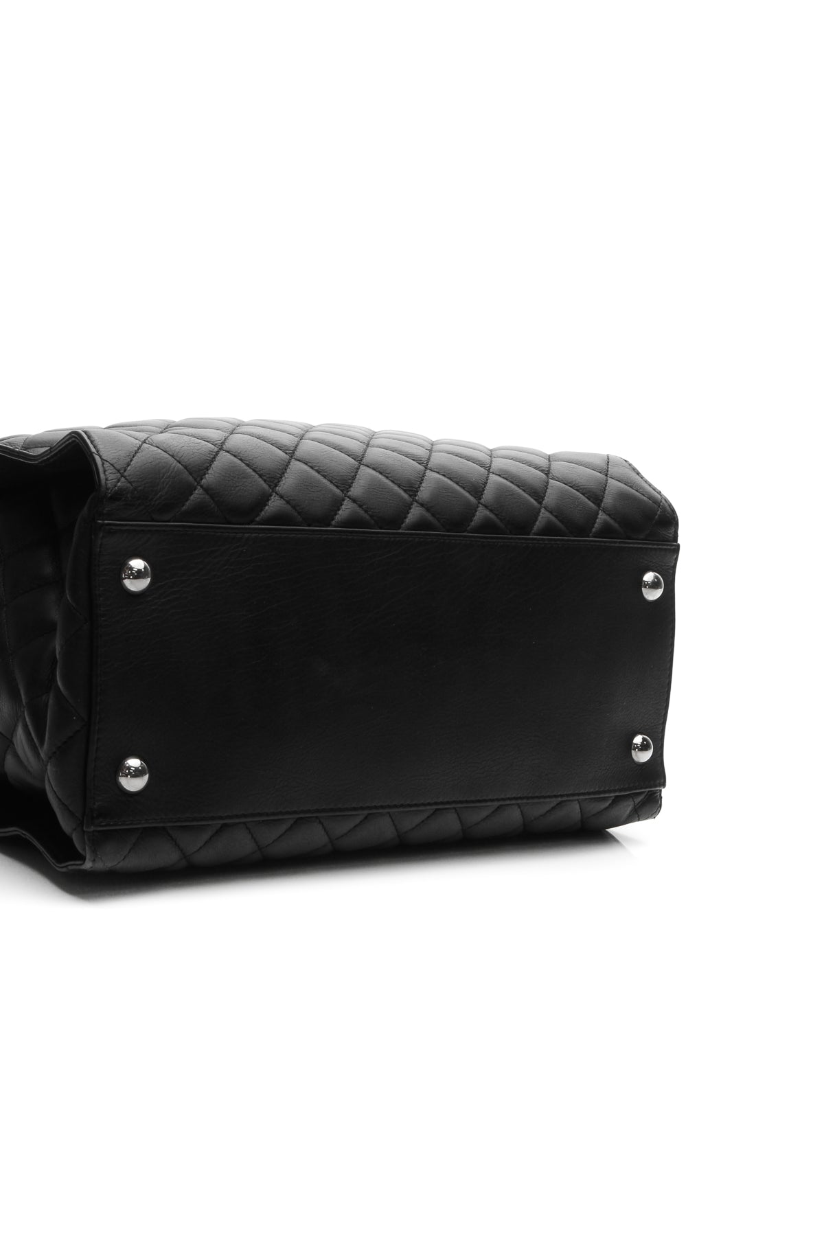 Quilted Tote Bag - Black