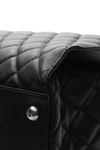 Quilted Tote Bag - Black