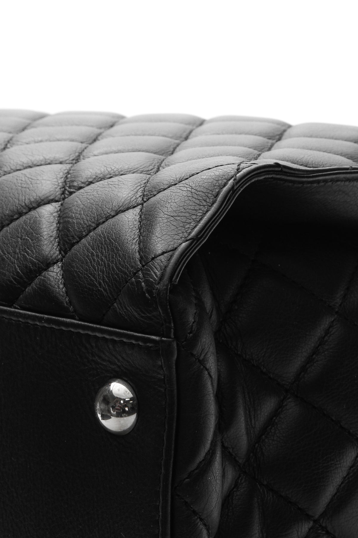 Quilted Tote Bag - Black