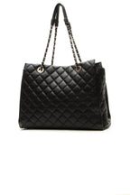 Quilted Tote Bag - Black