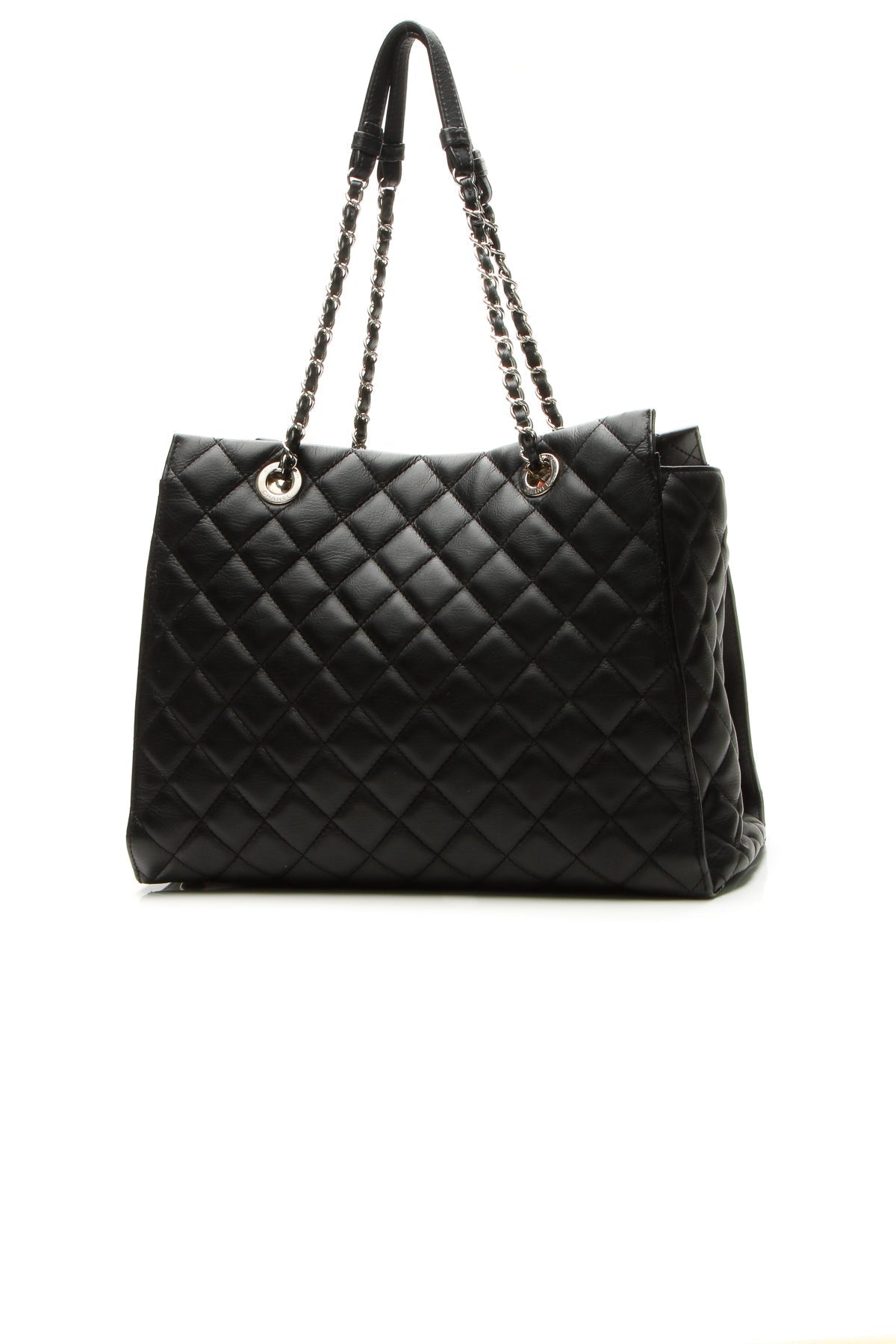 Quilted Tote Bag - Black