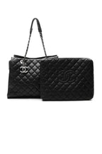 Quilted Tote Bag - Black