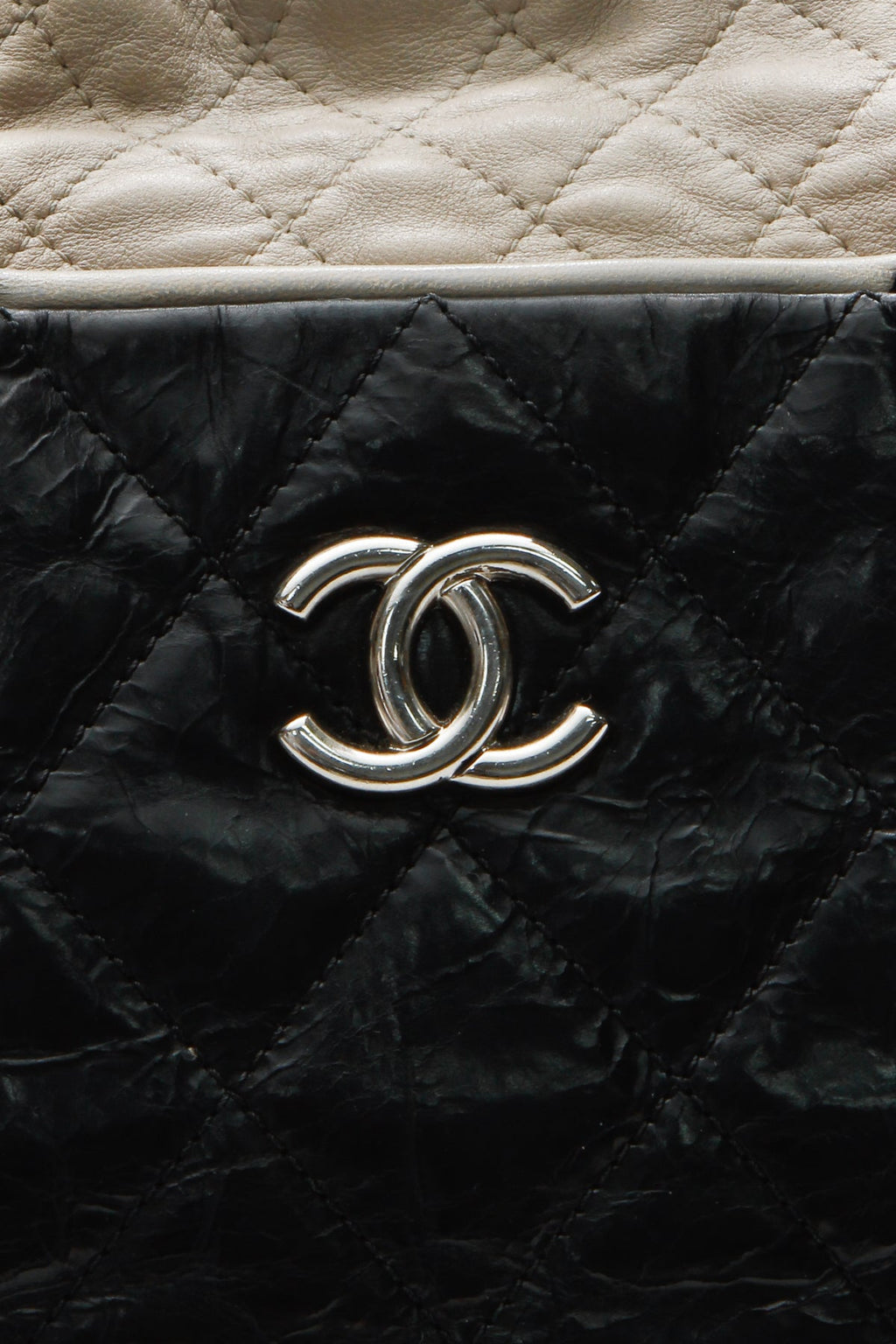 Quilted Tote Bag - Black/Gray