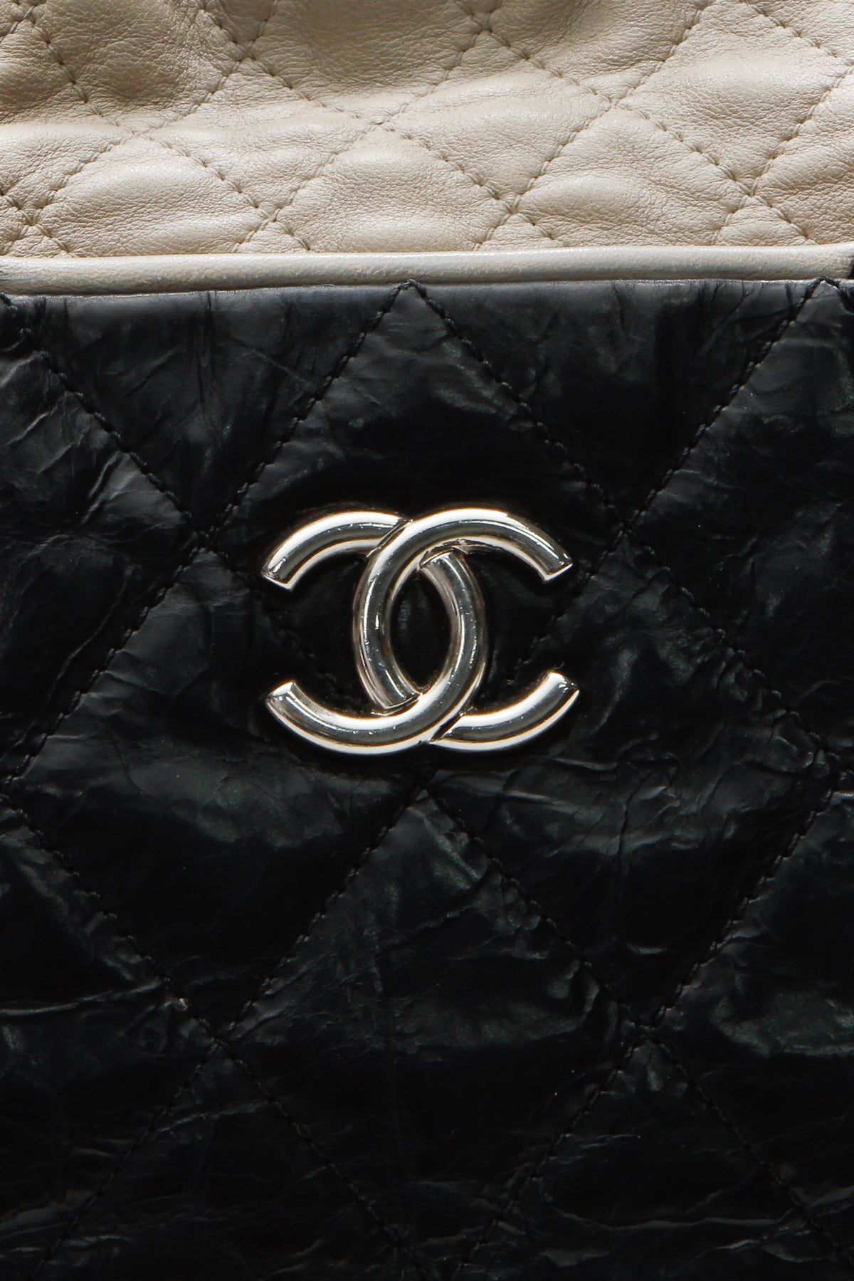 Quilted Tote Bag - Black/Gray
