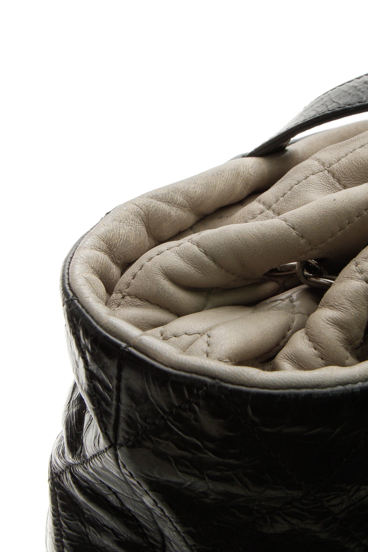 Quilted Tote Bag - Black/Gray