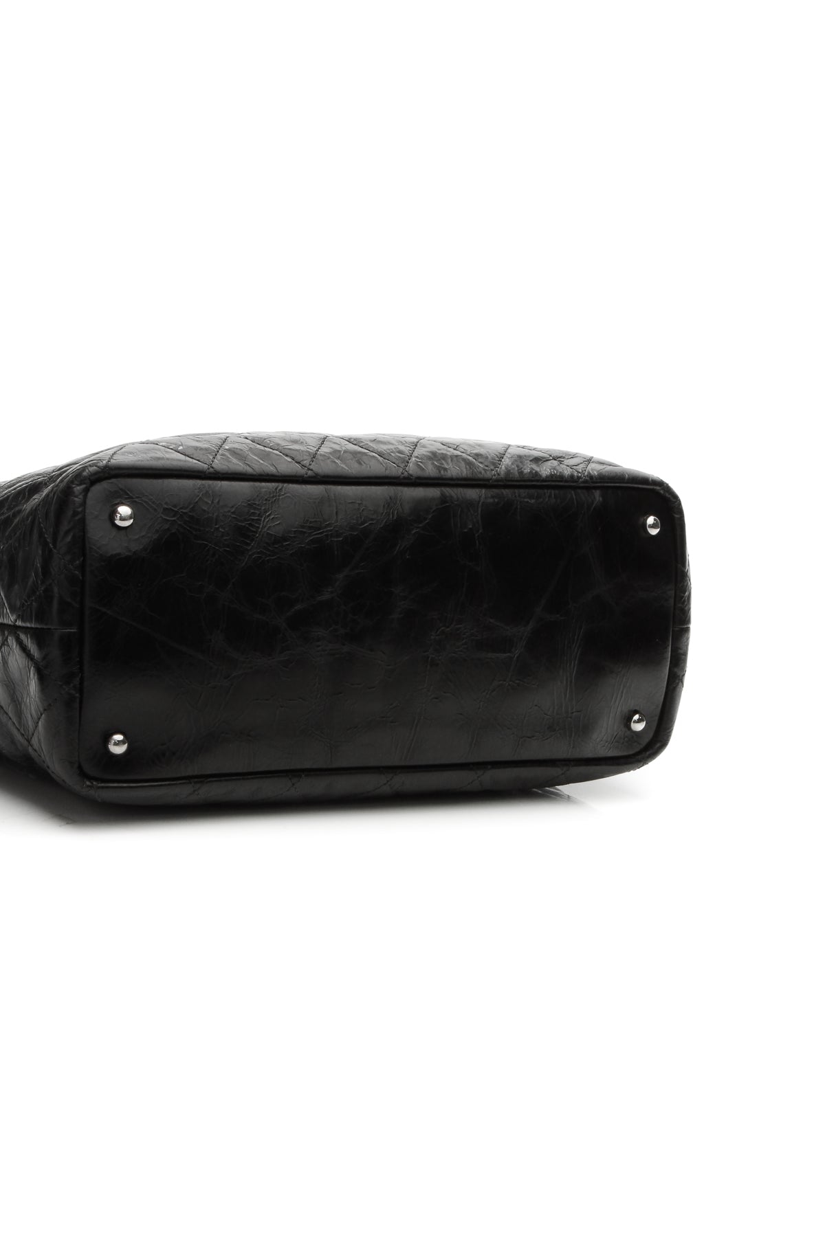 Quilted Tote Bag - Black/Gray