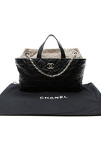 Quilted Tote Bag - Black/Gray