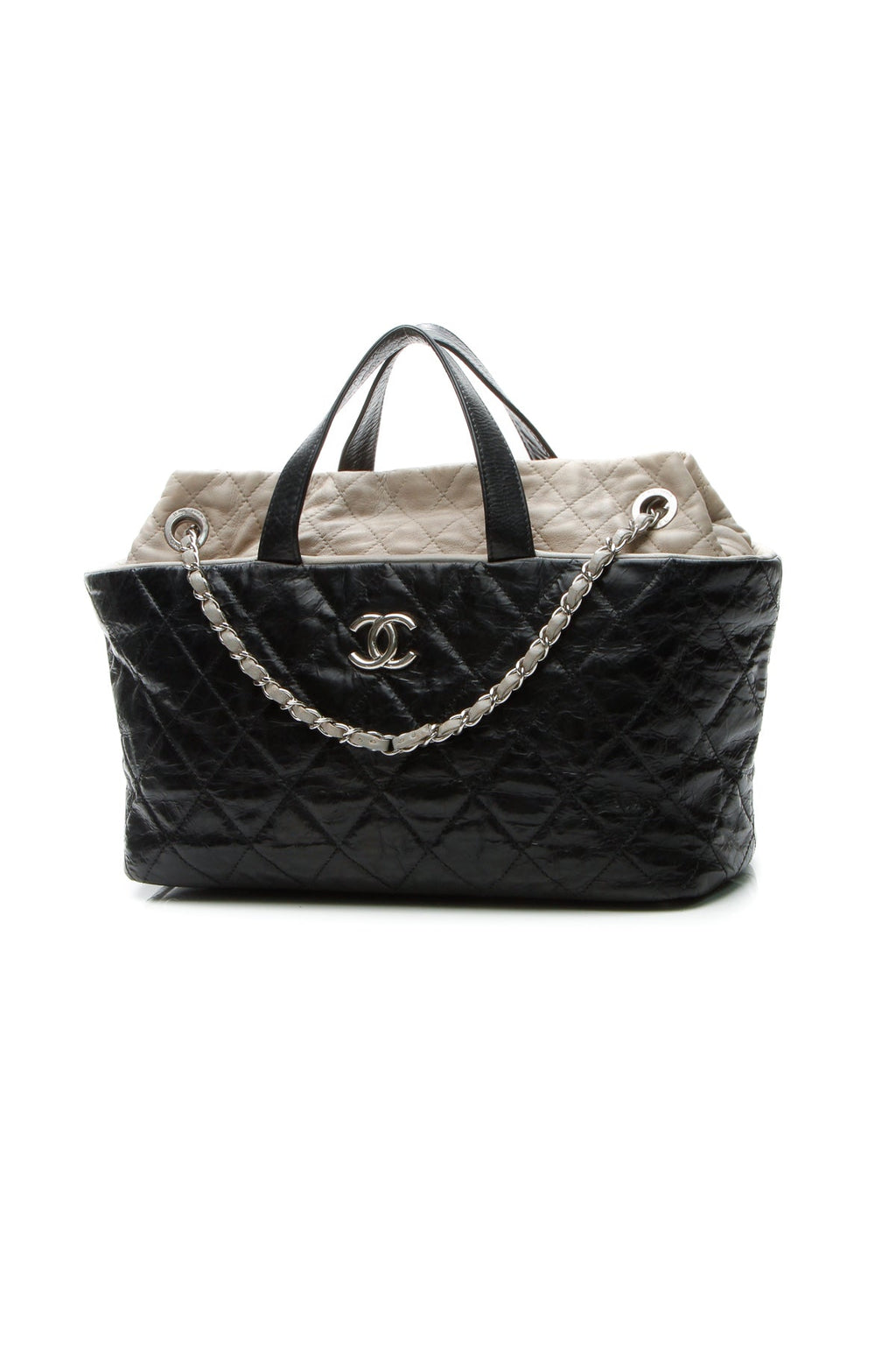 Quilted Tote Bag - Black/Gray