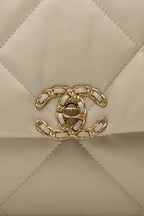 Quilted Chanel 19 Flap Bag - Beige