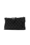Coco Pleats Studded Clutch Bag - Black