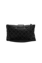 Coco Pleats Studded Clutch Bag - Black