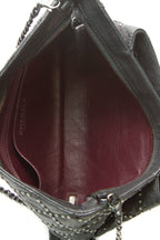 Coco Pleats Studded Clutch Bag - Black