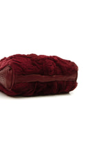 Rabbit Fur Shoulder Bag - Burgundy