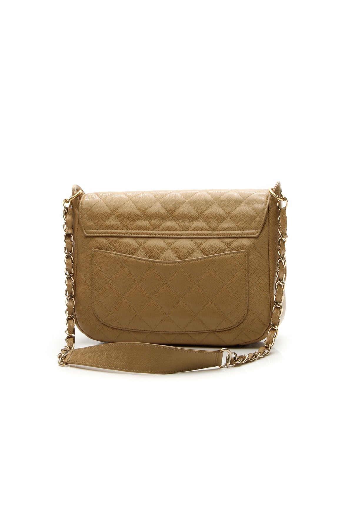 Timeless CC Flap Shoulder Bag - Beige Caviar