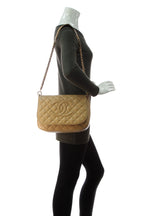 Timeless CC Flap Shoulder Bag - Beige Caviar