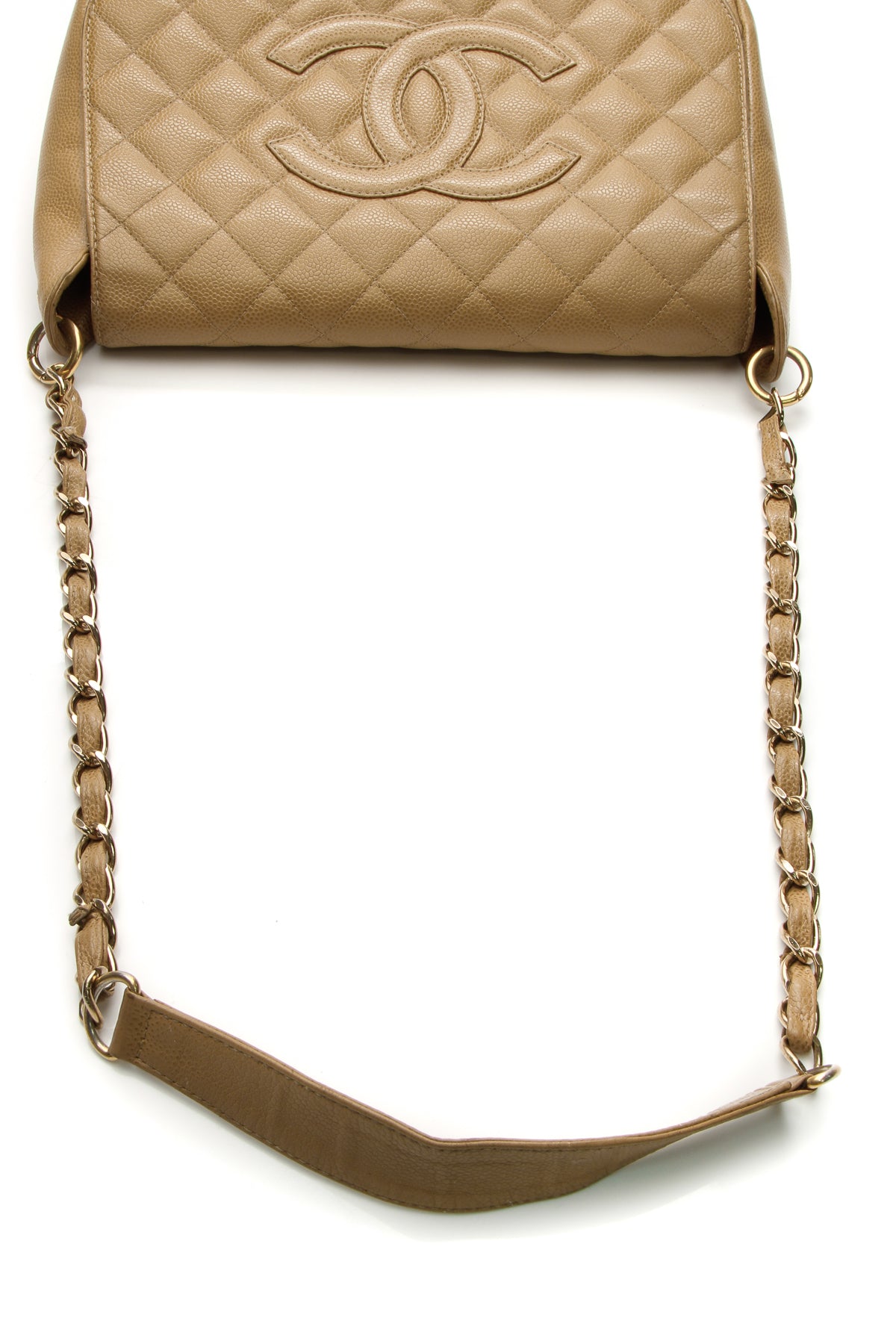 Timeless CC Flap Shoulder Bag - Beige Caviar