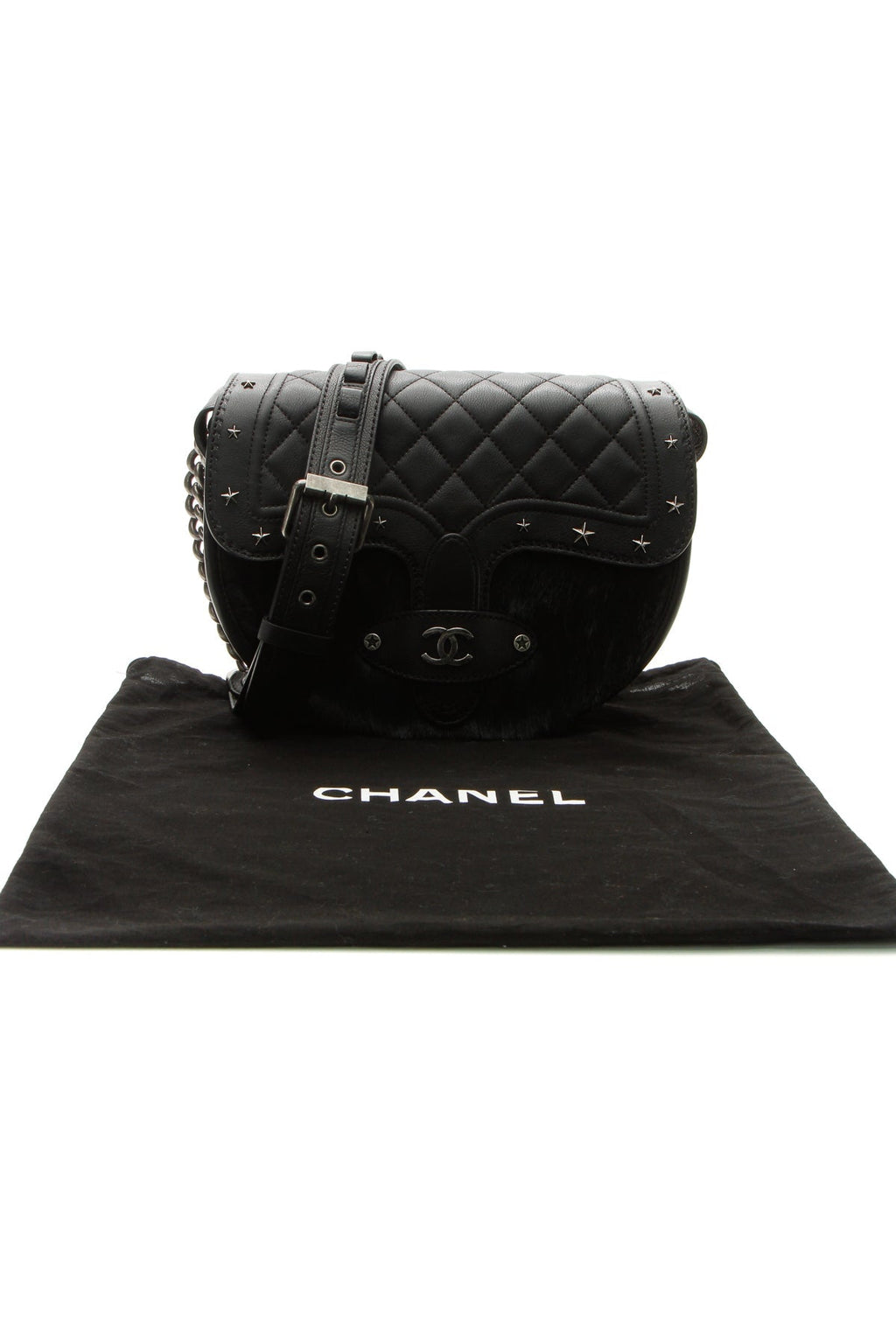 Paris-Dallas Saddle Messenger Bag - Black