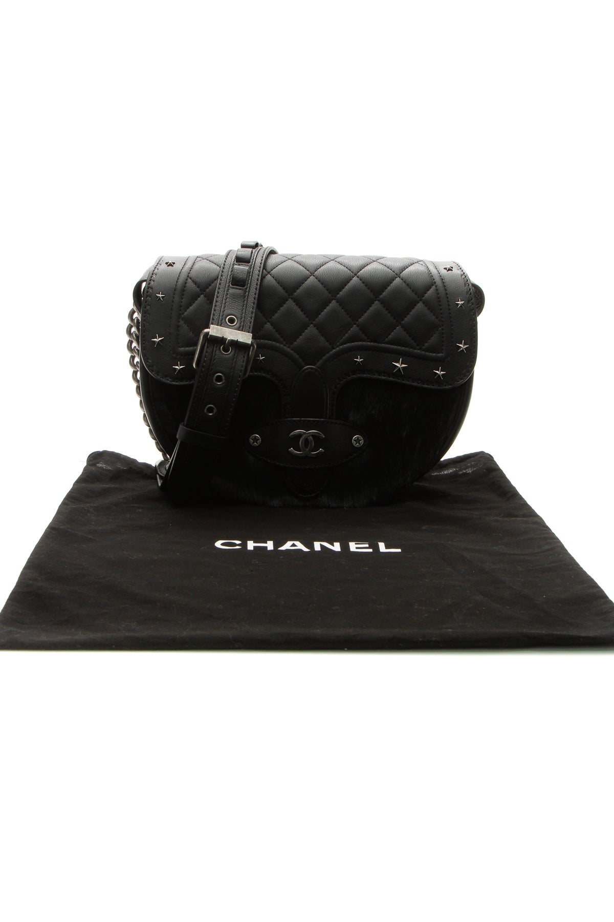 Paris-Dallas Saddle Messenger Bag - Black