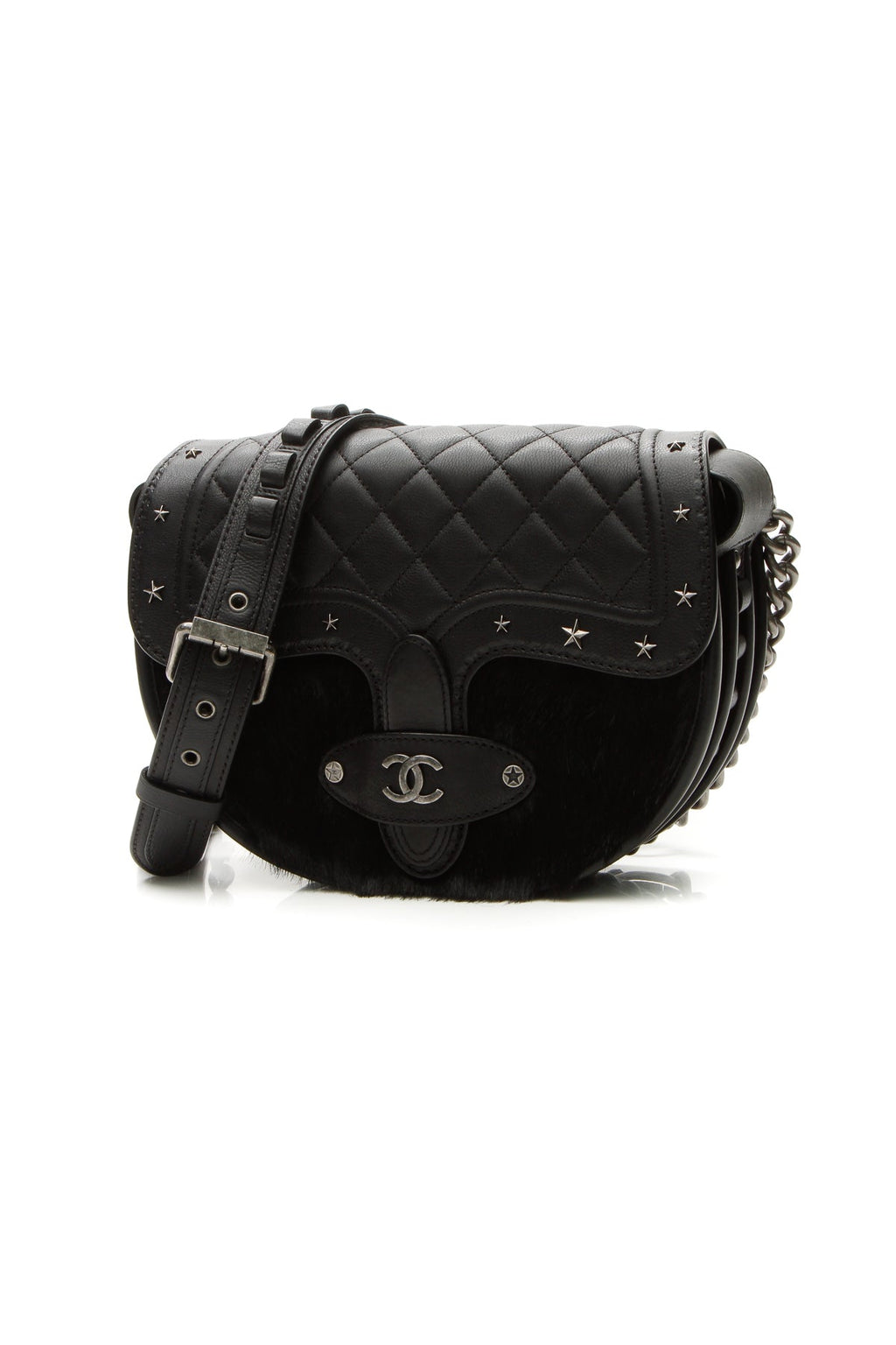 Paris-Dallas Saddle Messenger Bag - Black