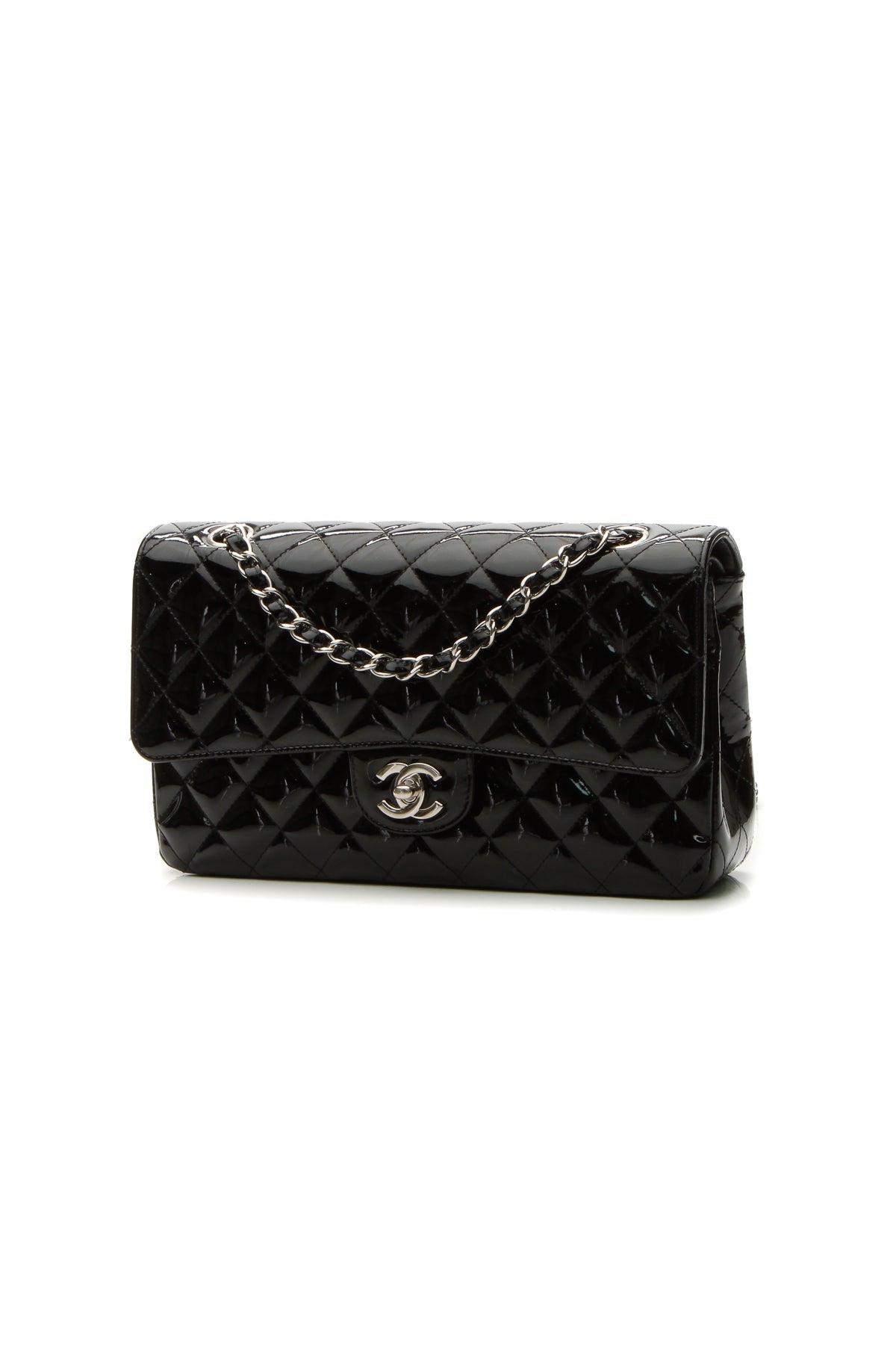 Classic Medium Double Flap Bag - Black
