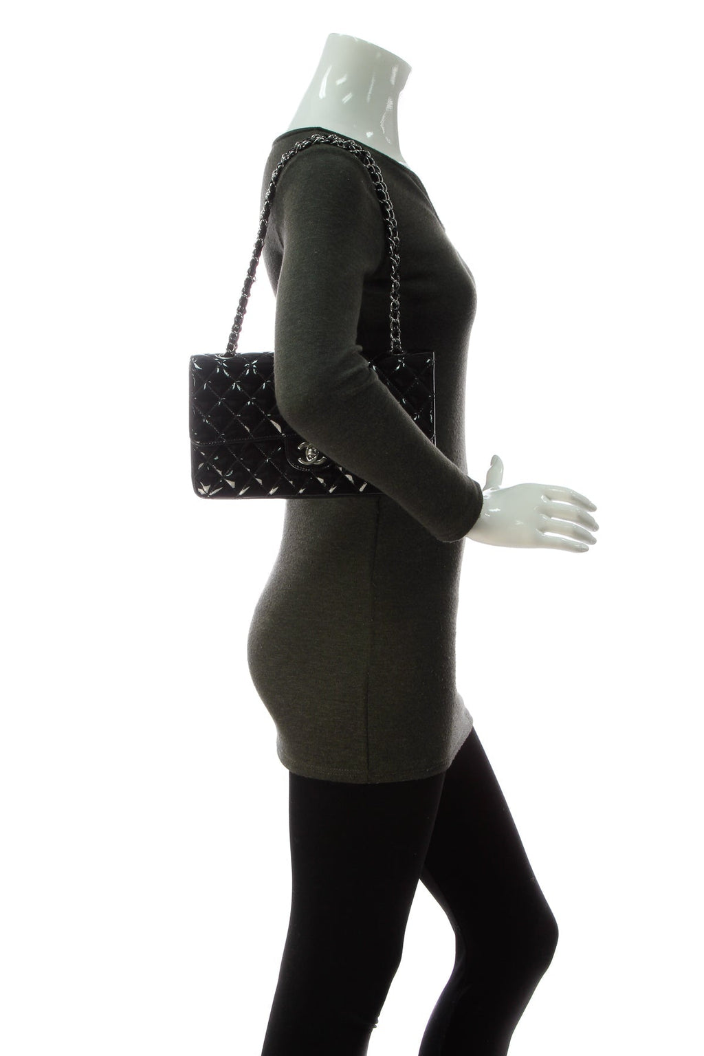 Classic Medium Double Flap Bag - Black