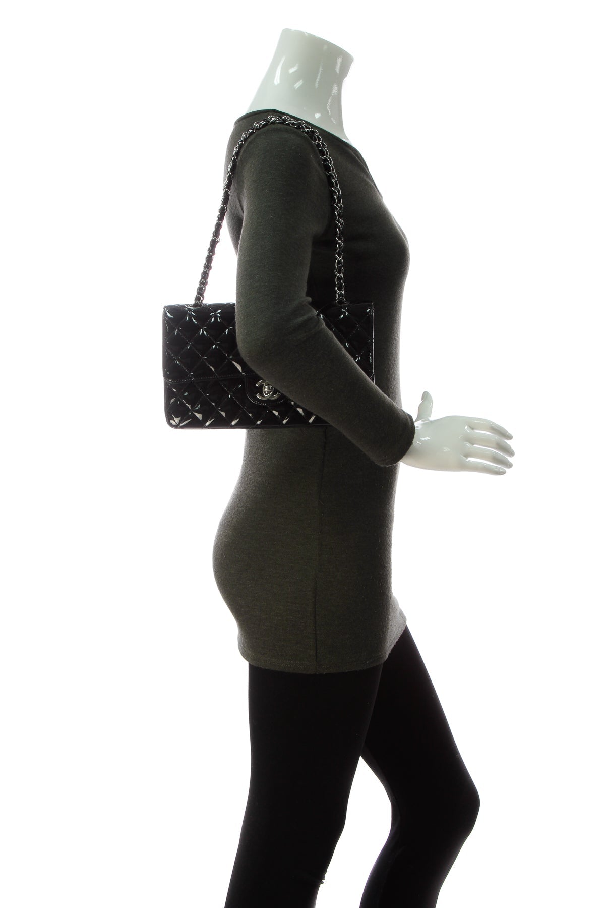 Classic Medium Double Flap Bag - Black