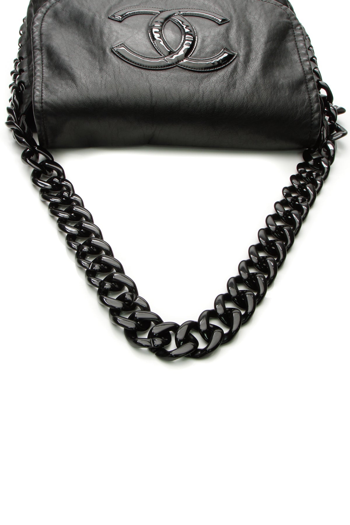 Modern Chain Flap Bag - Black