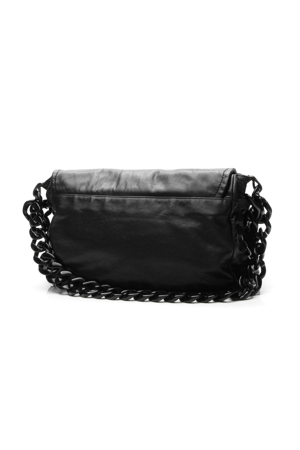 Modern Chain Flap Bag - Black