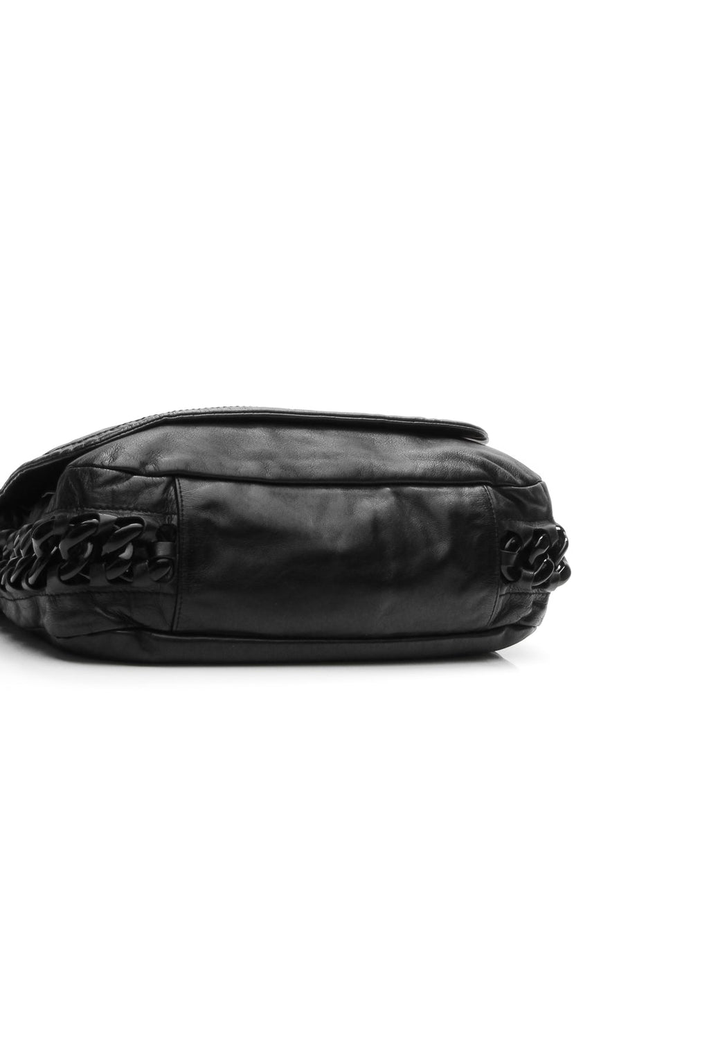 Modern Chain Flap Bag - Black