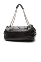 Perforated Accordion Large Flap Bag - Black