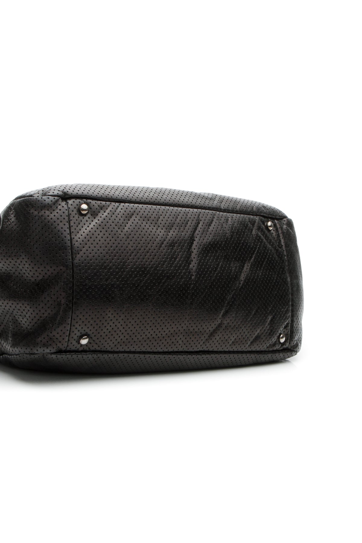 Perforated Accordion Large Flap Bag - Black