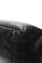Perforated Accordion Large Flap Bag - Black
