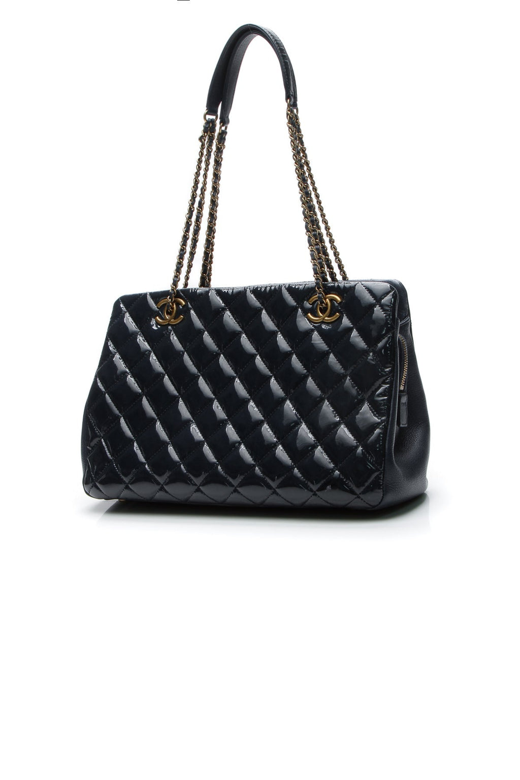 Quilted Small CC Eyelet Tote Bag - Blue