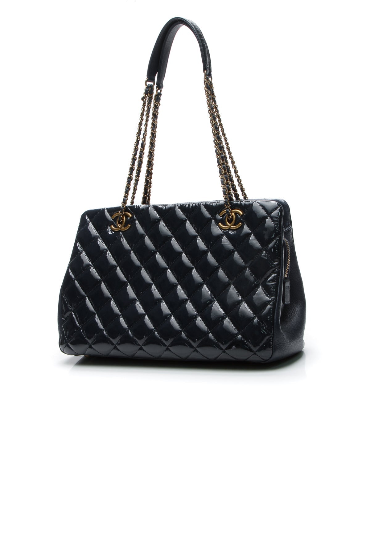 Quilted Small CC Eyelet Tote Bag - Blue