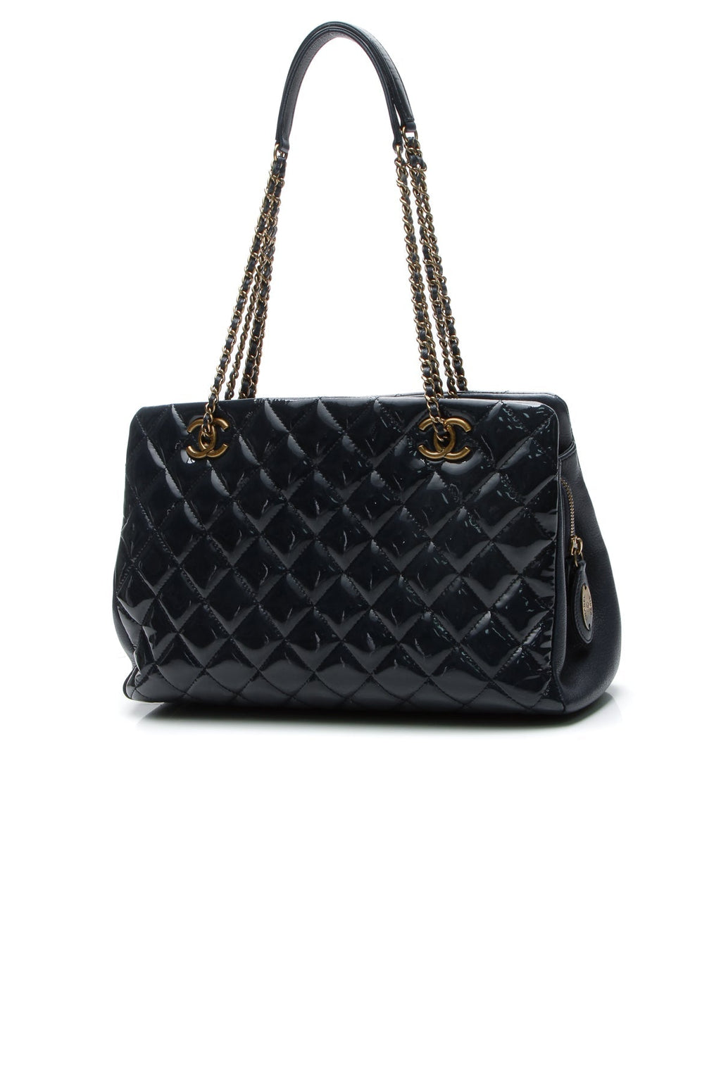 Quilted Small CC Eyelet Tote Bag - Blue