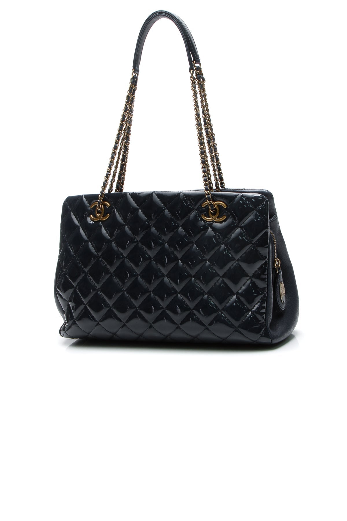 Quilted Small CC Eyelet Tote Bag - Blue