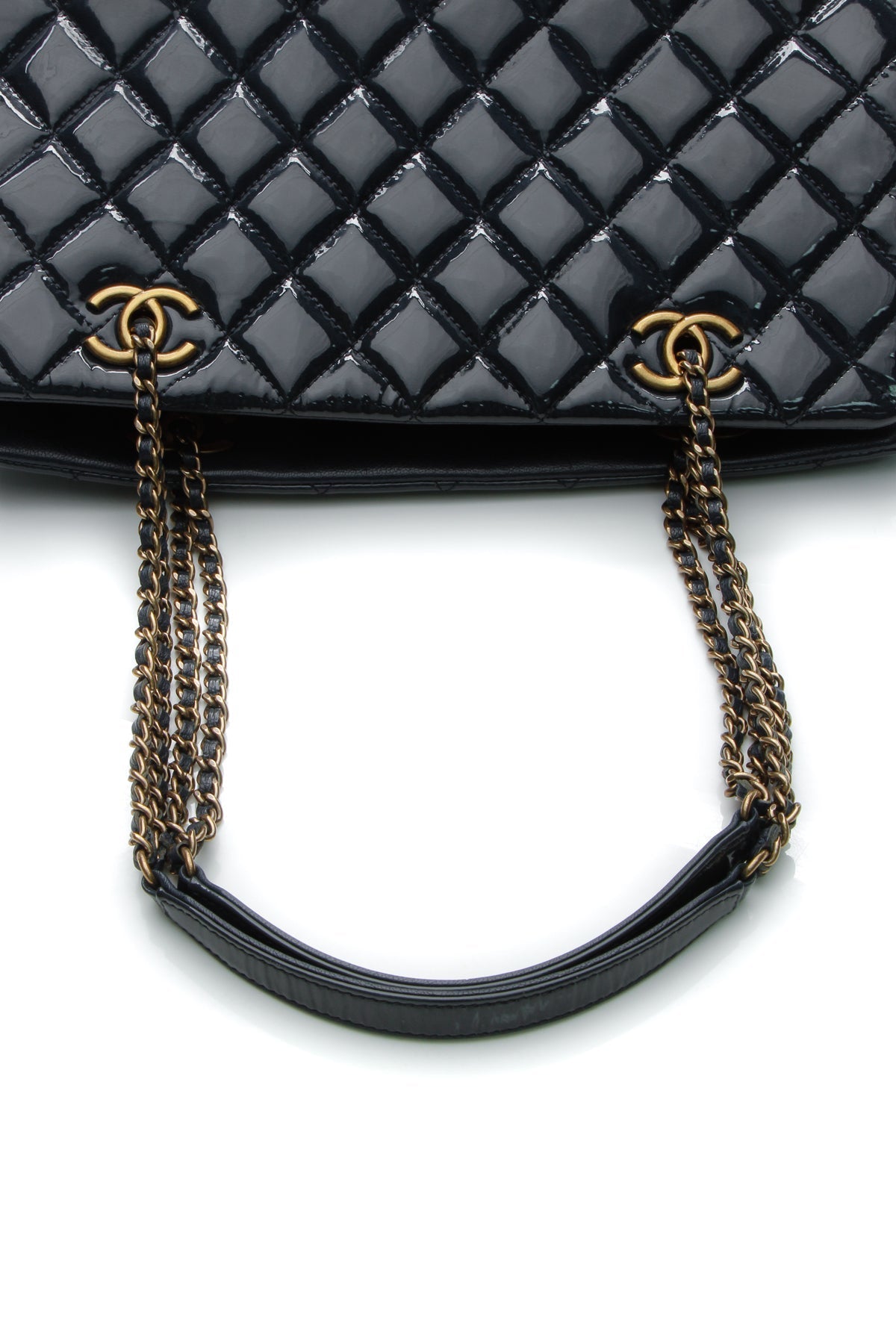 Quilted Small CC Eyelet Tote Bag - Blue