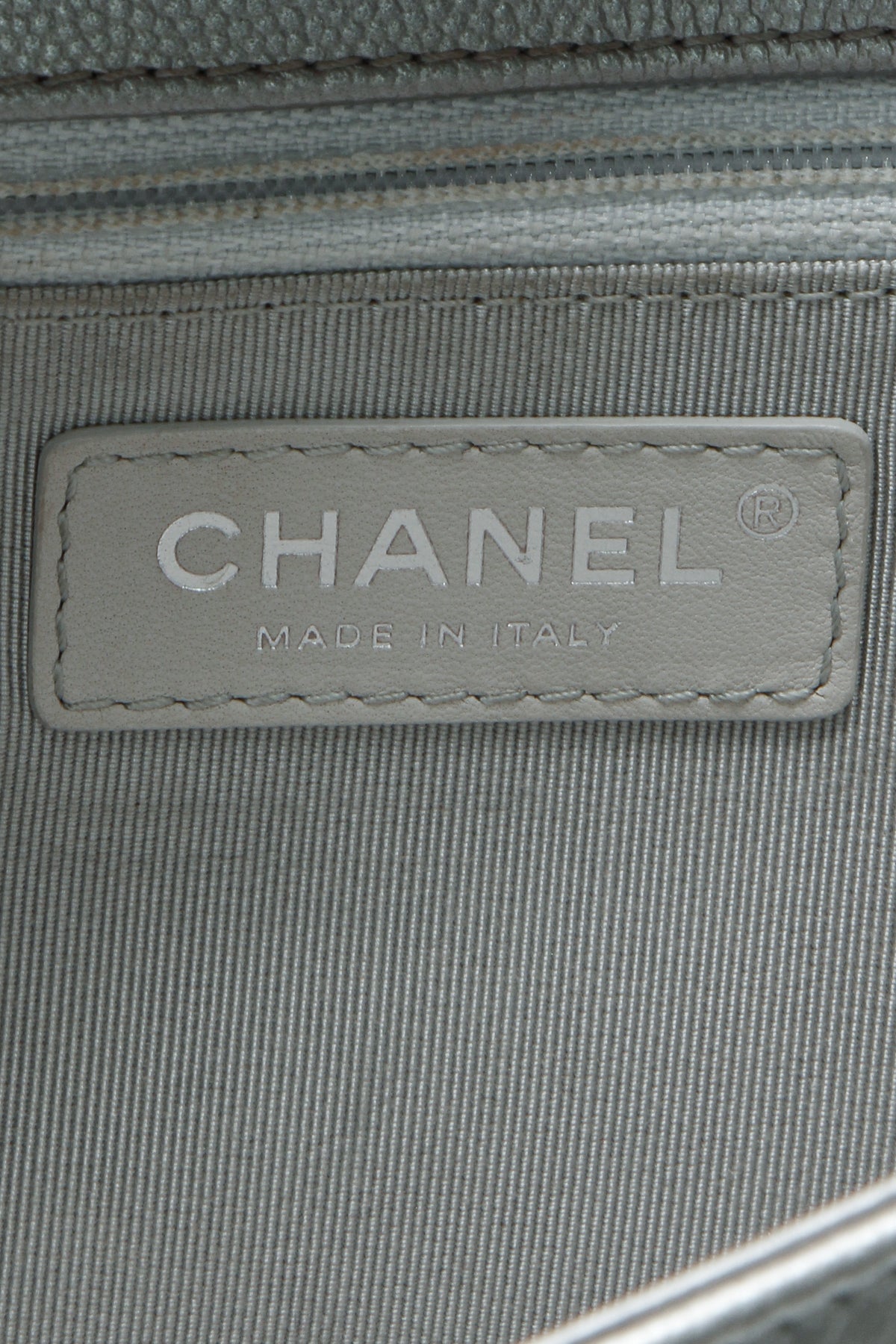 Chevron New Medium Boy Bag - Metallic Silver
