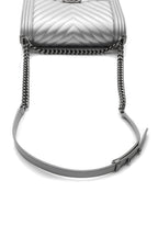 Chevron New Medium Boy Bag - Metallic Silver