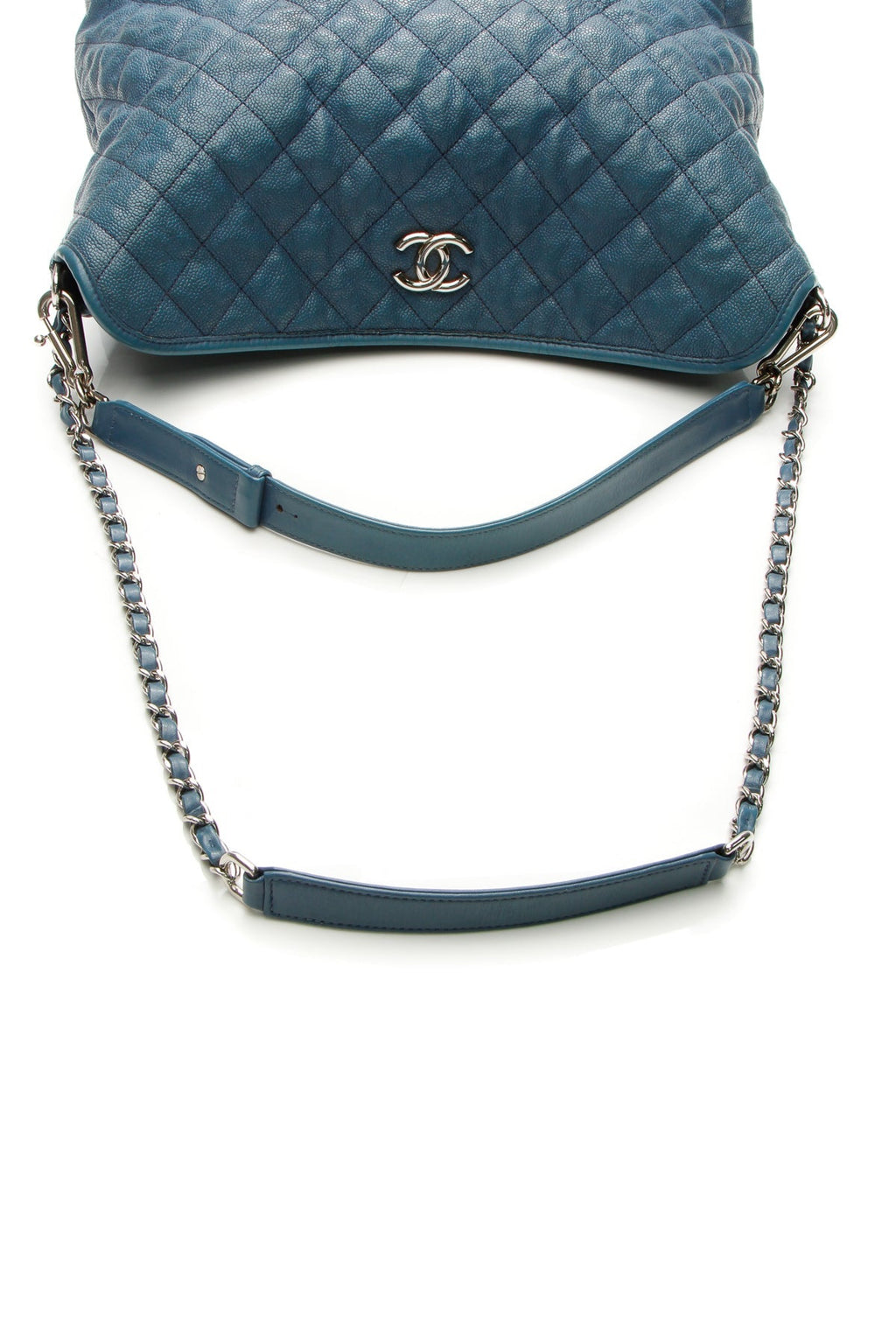 Quilted French Riviera Hobo Bag - Blue