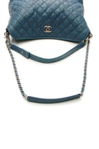 Quilted French Riviera Hobo Bag - Blue