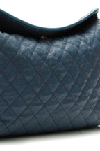 Quilted French Riviera Hobo Bag - Blue