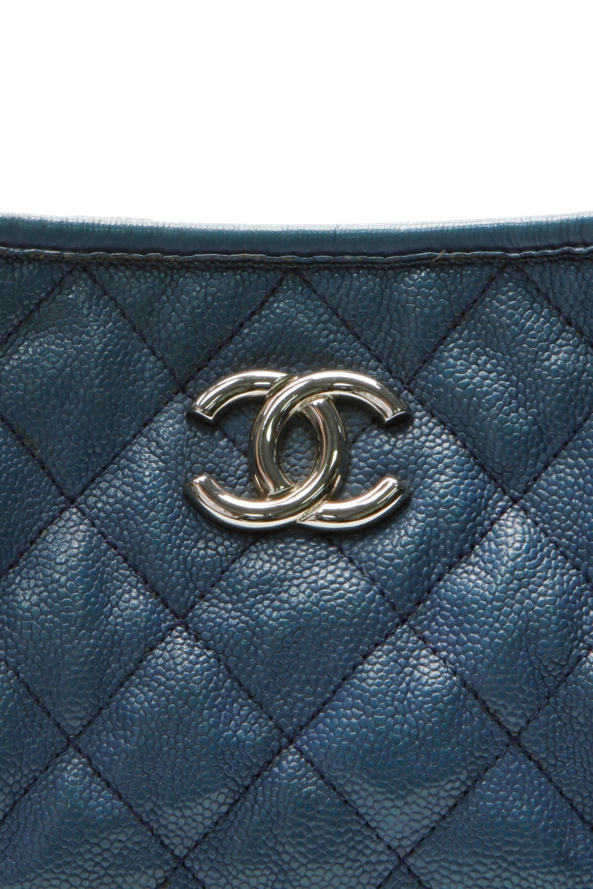 Quilted French Riviera Hobo Bag - Blue