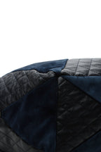 Paris-Seoul Patchwork Drawstring Bag - Navy
