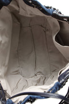 Paris-Seoul Patchwork Drawstring Bag - Navy