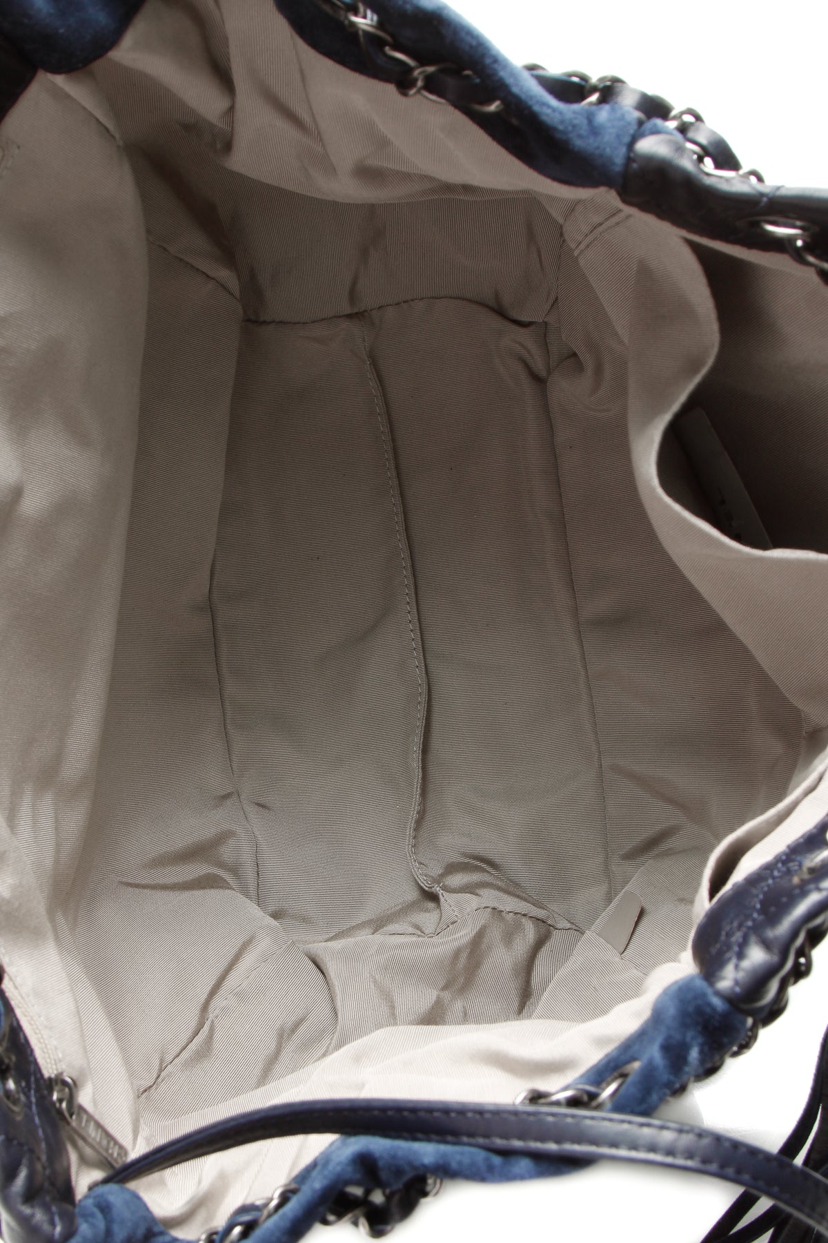 Paris-Seoul Patchwork Drawstring Bag - Navy