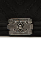 Chevron Old Medium Boy Bag - Black