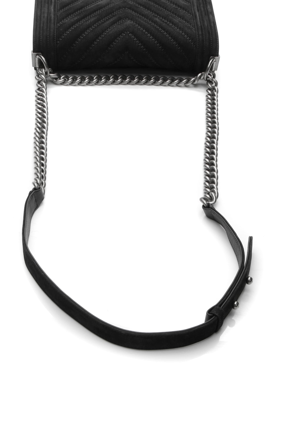 Chevron Old Medium Boy Bag - Black